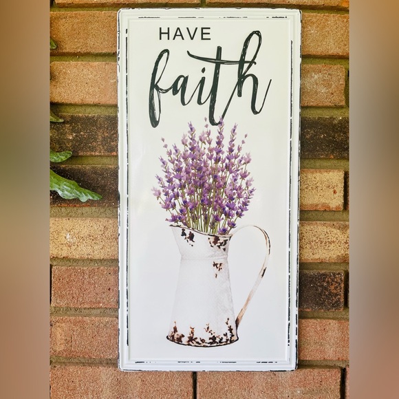 Have Faith Lavender Metal Sign - Picture 7 of 12